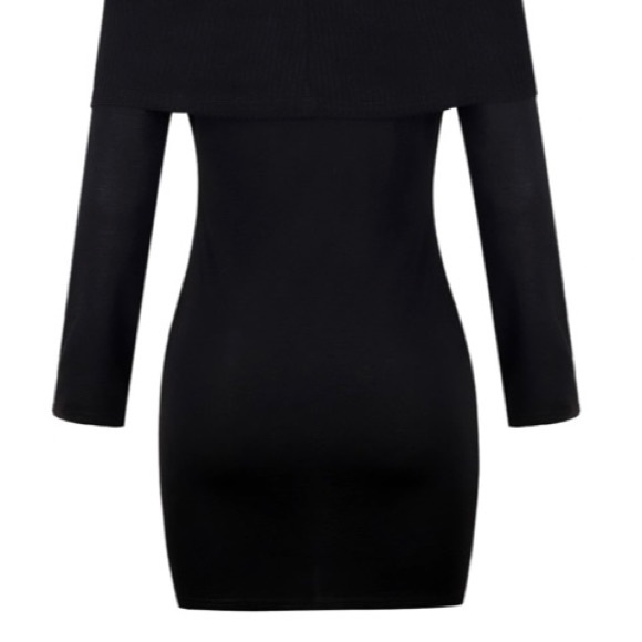 Off The Shoulder Button Bodycon Dress - Picture 8 of 9